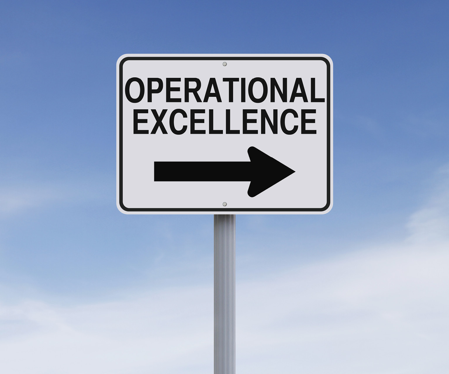 operational excellence sign with arrow pointing to the right